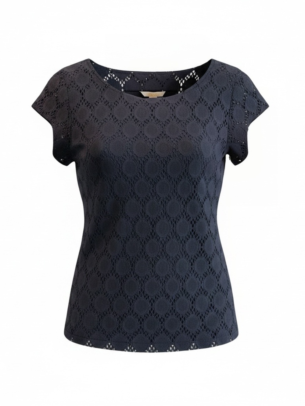 Banana Republic Navy Eyelet Lace Short-Sleeve Top sz 6